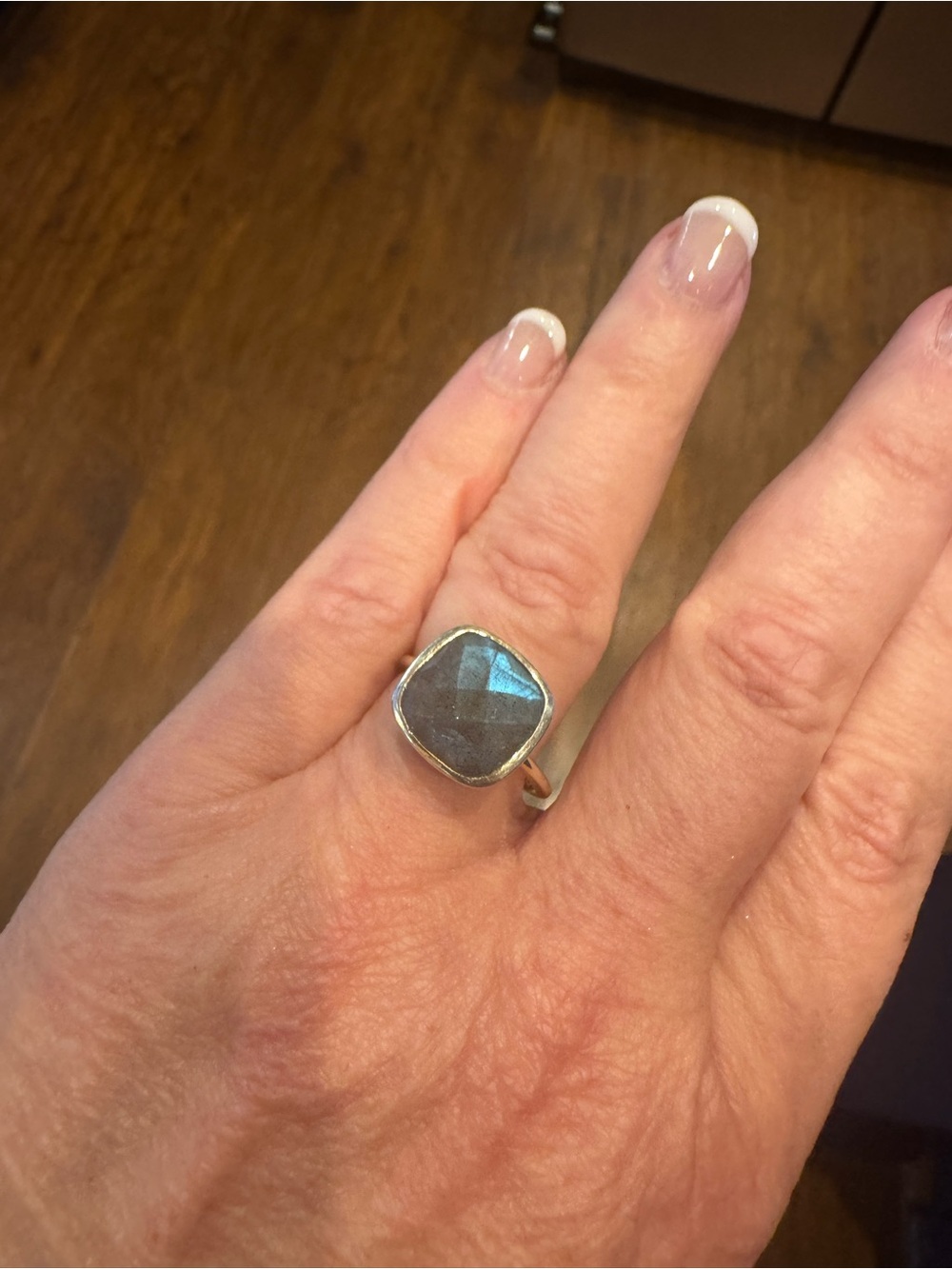 Julie Vos Sterling Silver Cushion Labradorite Ring - Blue Flash